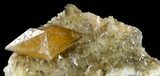 Dogtooth Calcite Plate With Golden Calcite Crystal - Morocco #115198-7